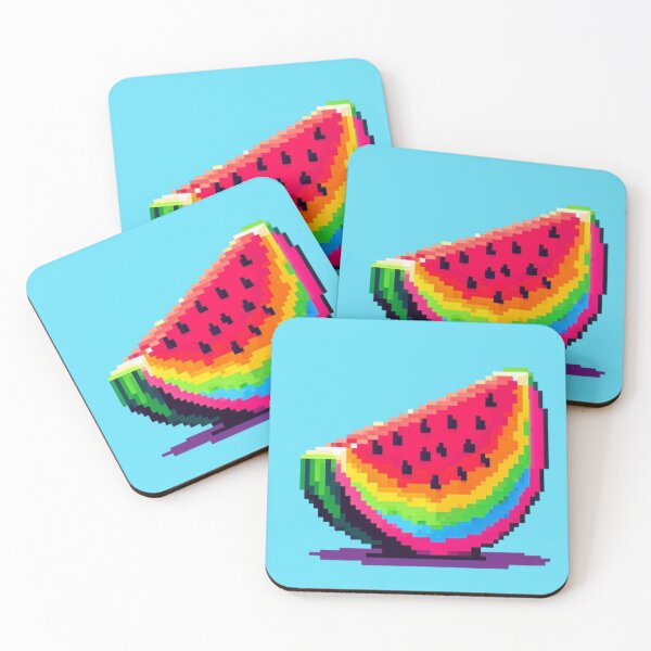 Item preview, Rainbow Watermelon Slice Pixel Art designed and sold by DakaPixelArt.