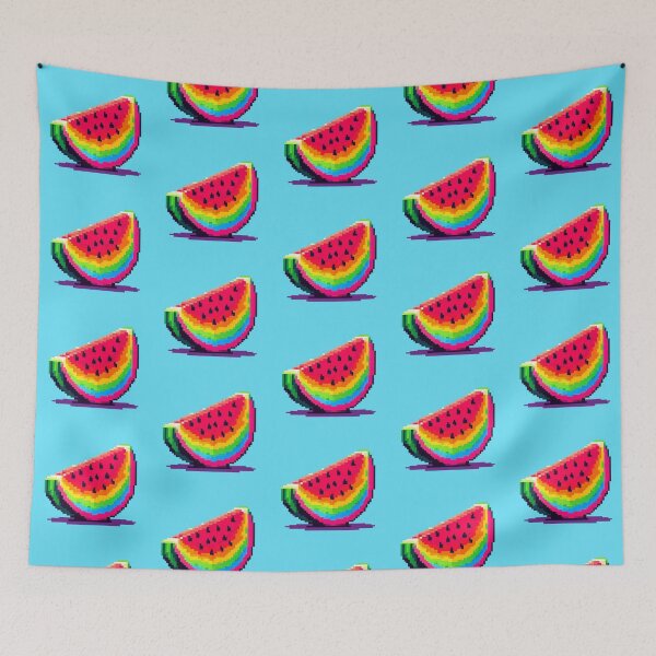 Item preview, Rainbow Watermelon Slice Pixel Art designed and sold by DakaPixelArt.