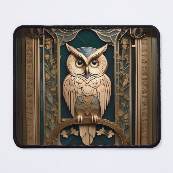 Item preview, Golden perched owl with tiny owls in bas-relief designed and sold by eatmorvelopator.