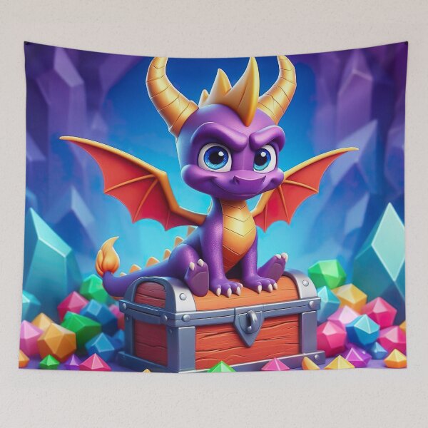 Item preview, Chibi Spyro's Hoard - Adorable Guardian of Gemstone Treasure designed and sold by MnDShirts.