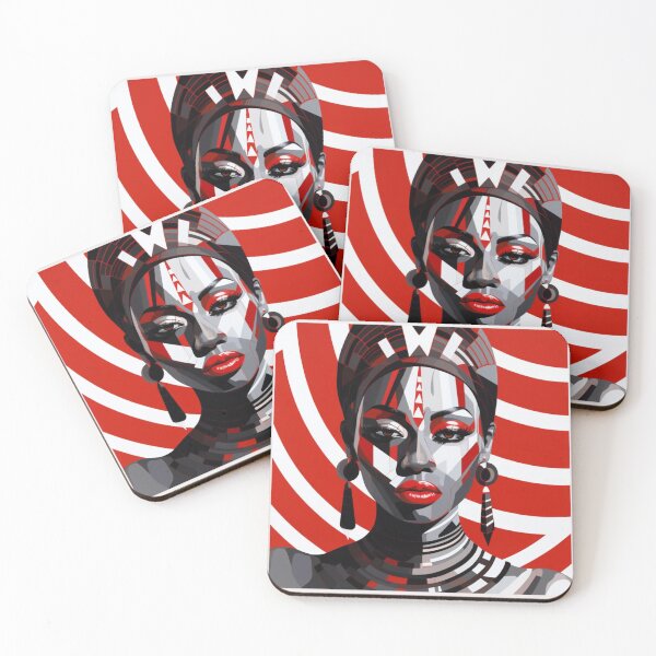 Item preview, WOMAN WORRIOR BLACK RED WHITE STRIPES ABSTRACT 9 designed and sold by justyna-s28.