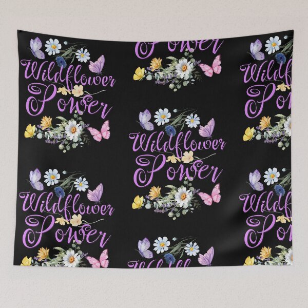Item preview, Diseño colorido de flores y mariposas de poder de flores silvestres designed and sold by EarthArtDesigns.
