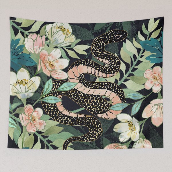 Aperçu de l'œuvre Serpent floral métallisé créée et vendue par spacefrogdesign.