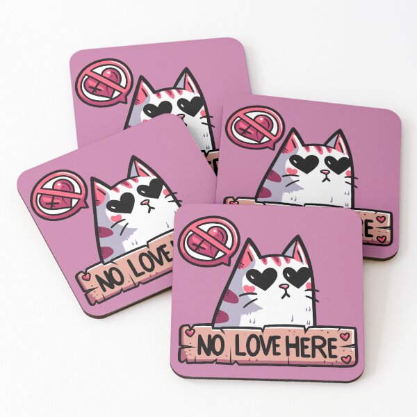 Item preview, No love here - Funny grumpy cat designed and sold by PrintSoulDesign.