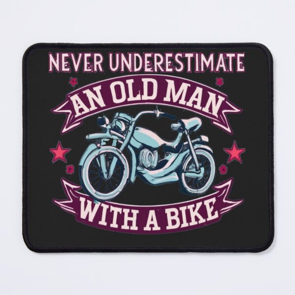 Item preview, Never Underestimate an old man with a bike text design designed and sold by Pawel Oska.