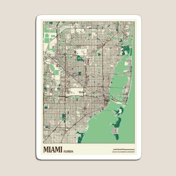 Item preview, Miami Street Map designed and sold by mapsbymo.
