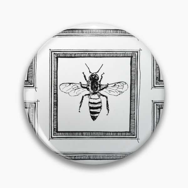 Item preview, Apis Mellifera Honey Bee original artwork black liner illustration designed and sold by Kayley  |  QuintaDaColherArtes.