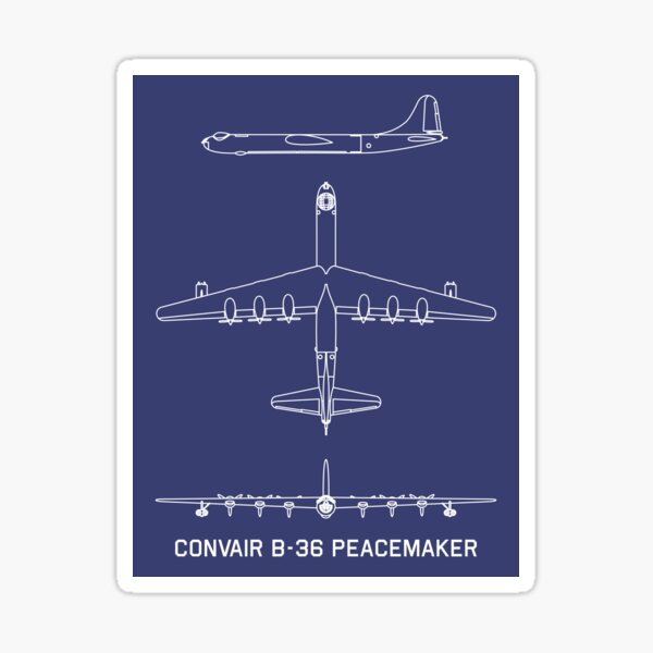Item preview, Convair B-36 Peacemaker Airplane Aircraft Blueprint Plane Art Diagrams designed and sold by MilitaryMart.