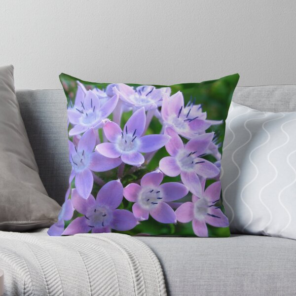 Purple Pentas Throw Pillow