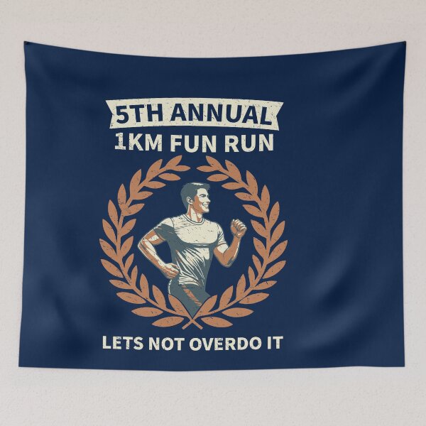 Item preview, 5th Annual 1km Fun Run Lets Not Overdo It | Funny Vintage Running designed and sold by d247.