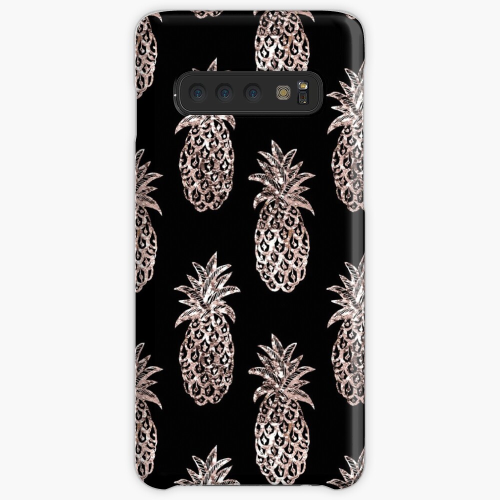Metallic Pineapple on black fashion & home decor by Magenta Rose Design Case & Skin for Samsung Galaxy