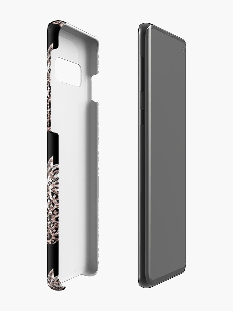 Alternate view of Metallic Pineapple on black fashion & home decor by Magenta Rose Design Case & Skin for Samsung Galaxy