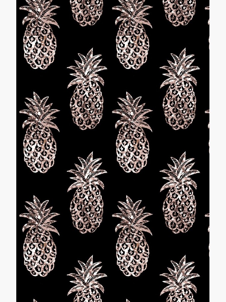 Metallic Pineapple on black fashion & home decor by Magenta Rose Design by MagentaRose