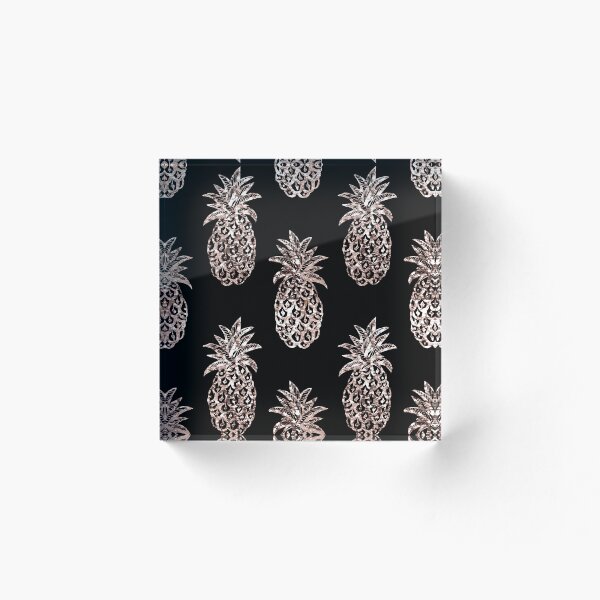Item preview, Rose gold Metallic Pineapple on black fashion & home decor by Magenta Rose Design designed and sold by MagentaRose.