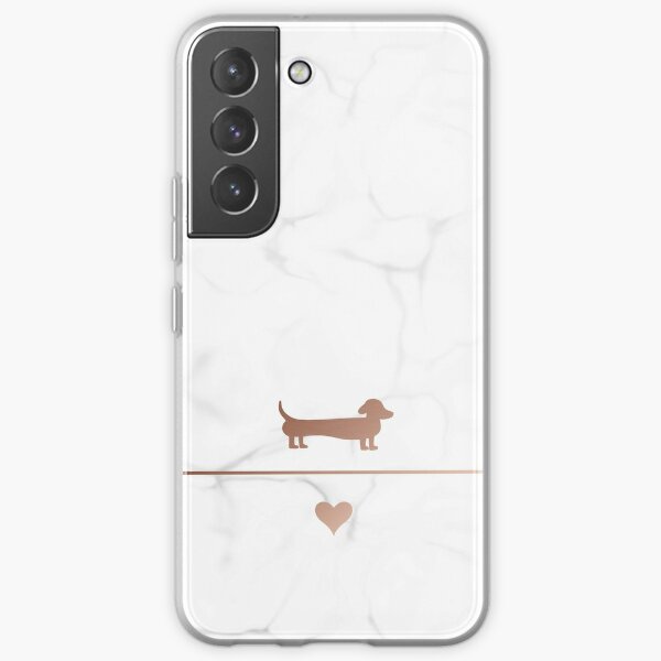 Rose gold and marble dachshund love Samsung Galaxy Soft Case