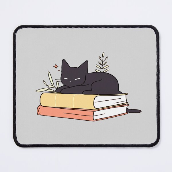 Item preview, black Cat sleeping on the Books designed and sold by PandaKunst.