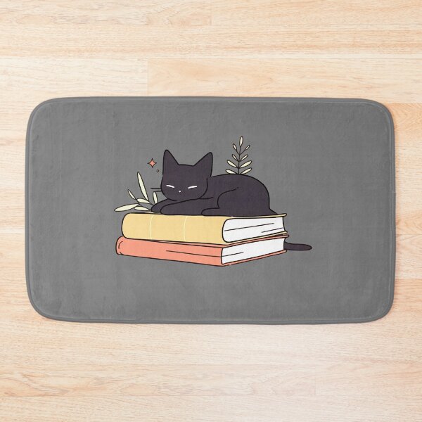 Item preview, black Cat sleeping on the Books designed and sold by PandaKunst.