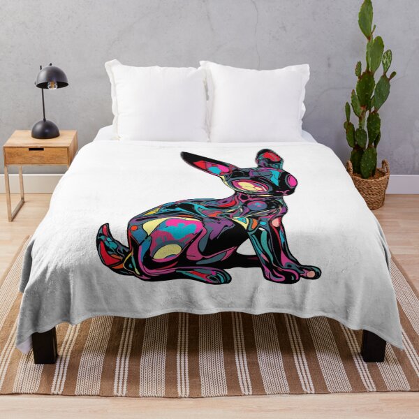 Item preview, Colorful psychedelic rabbit designed and sold by TheRealmWithin.