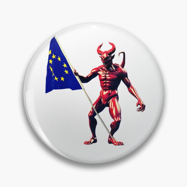 Item preview, Devil with a eu Flag Next Exit White designed and sold by Aquillashop.