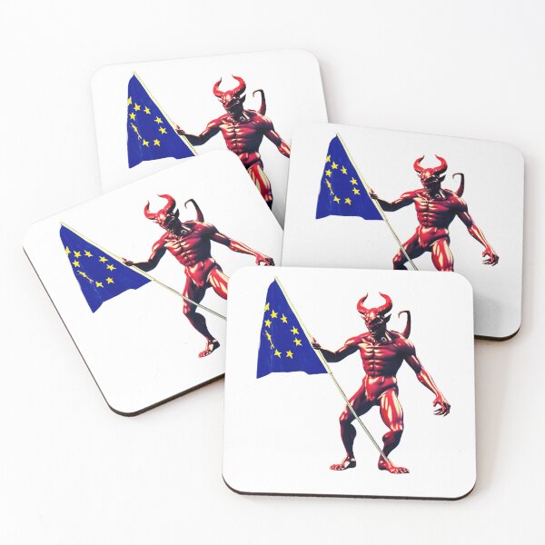 Item preview, Devil with a eu Flag Next Exit White designed and sold by Aquillashop.