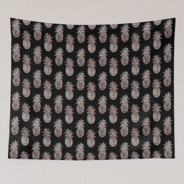 Item preview, Rose gold Metallic Pineapple on black fashion & home decor by Magenta Rose Design designed and sold by MagentaRose.