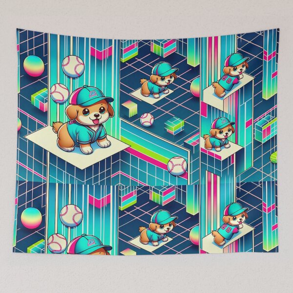 Item preview, Puppy baseball pattern Dogs designed and sold by Cord75.