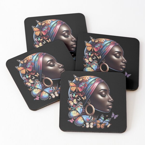 Item preview, Black Women Cultural Beauty  Butterfly Beauty African Elegance in Bloom Tee Black History T-Shirt designed and sold by MAPDDesigns.