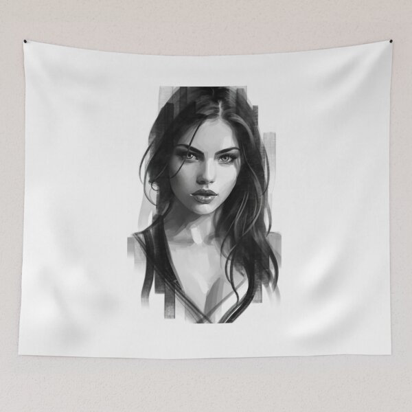 Item preview, Beautiful Black Haired Girl designed and sold by ArtCraftLab.