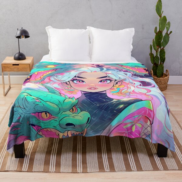 Item preview, Mythical Fantasy Anime Girl and Dragons designed and sold by bubblegoth.