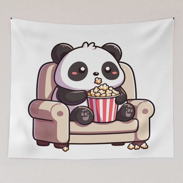 Item preview, Panda Watching Netflix And Eating Popcorn designed and sold by SweetDoodleBug.