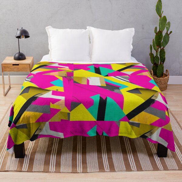 Item preview, Neon Pink Yellow Mash Up Abstract Pattern designed and sold by LLdreams.