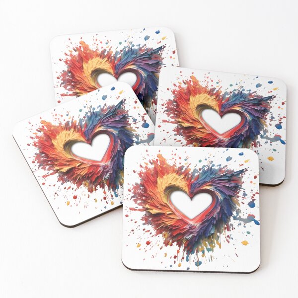 Item preview, Colorful heart made of splatter paint designed and sold by ganznice.