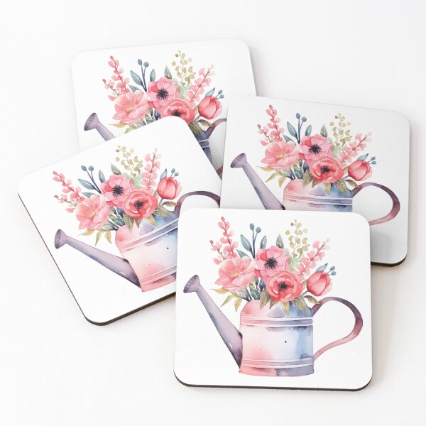 Item preview, watering can with floral designed and sold by PandaKunst.
