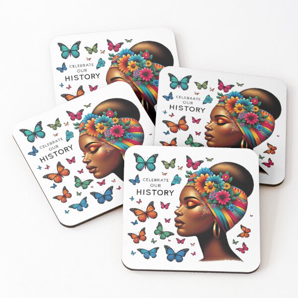 Item preview, Black Women Cultural Beauty  Butterfly Beauty African Elegance in Bloom Tee Black History T-Shirt designed and sold by MAPDDesigns.