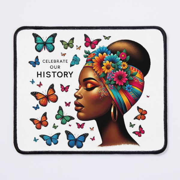 Item preview, Black Women Cultural Beauty Butterfly Beauty African Elegance in Bloom Tee Black History T-Shirt designed and sold by MAPDDesigns.