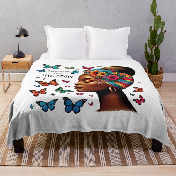 Item preview, Black Women Cultural Beauty Butterfly Beauty African Elegance in Bloom Tee Black History T-Shirt designed and sold by MAPDDesigns.