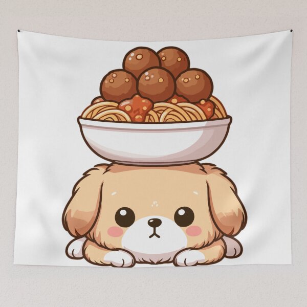 Item preview, Dog With Spaghetti On It’s Head designed and sold by SweetDoodleBug.