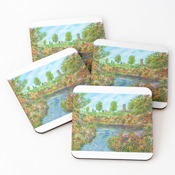 Item preview, Logarithm of colors - a colorful park with a castle tower designed and sold by art paintings.