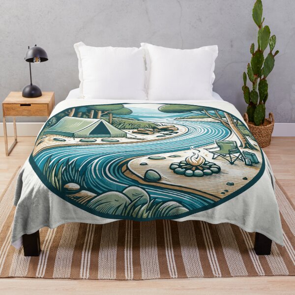 Item preview, Riverside Retreat: A Camper's Sanctuary at Dawn designed and sold by Granola Souls.