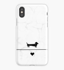 Black and marble dachshund love iPhone Case