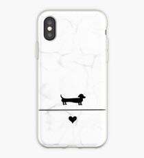 Schwarz und Marmor Dackel Liebe iPhone-Hülle & Cover