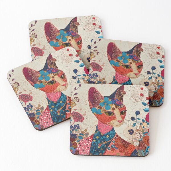 Item preview, Colorful and Floral Cat: Artistic and Whimsical Illustration designed and sold by celiacreatec.