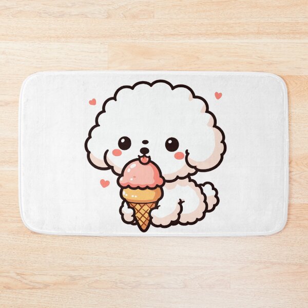 Item preview, Cute Fluffy Puppy Eating Ice Cream designed and sold by SweetDoodleBug.