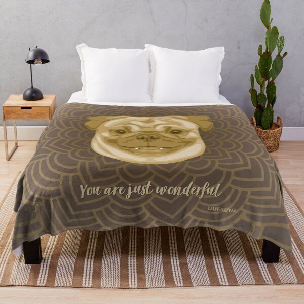 Item preview, Pug Brown Smiling Face "Your are just wonderful" designed and sold by DuFauna.