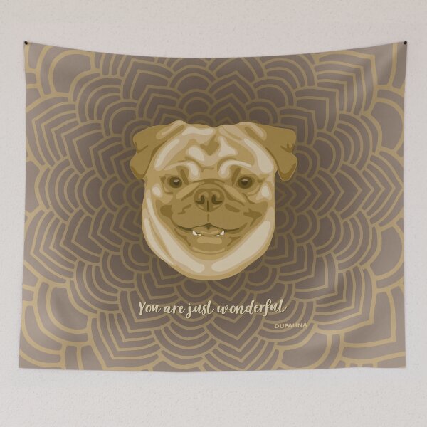 Item preview, Pug Brown Smiling Face "Your are just wonderful" designed and sold by DuFauna.