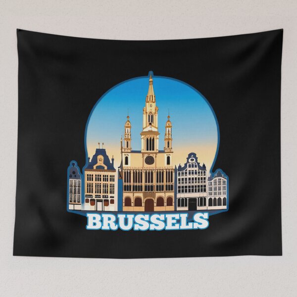 Item preview, Architectural landscape of Brussels, Belgium. Beautiful travel design. designed and sold by Unitepeople.