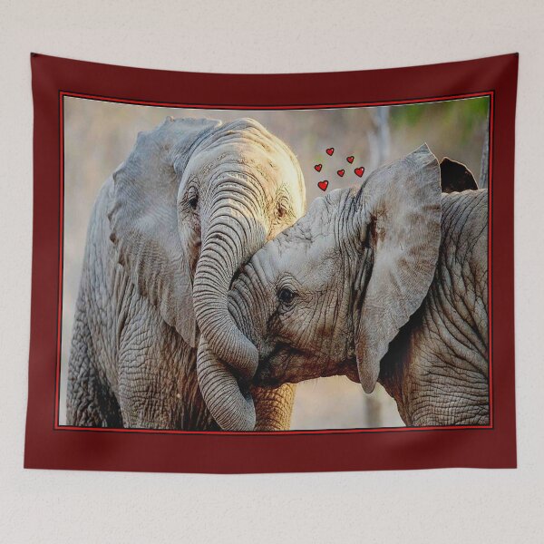Item preview,  Love Elephants Embracing Whimsical Abstract Print designed and sold by posterbobs.