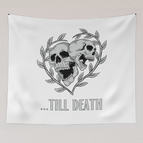 Item preview, Love and Laughter Till Death (Skeleton and Hearts) designed and sold by GoblinBoutique.