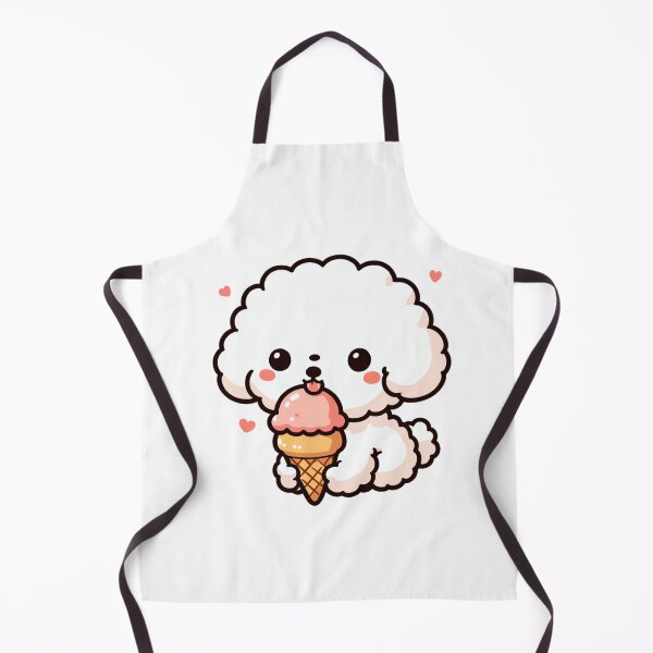 Item preview, Cute Fluffy Puppy Eating Ice Cream designed and sold by SweetDoodleBug.