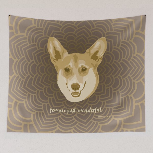 Item preview, Corgi Dog Brown Smiling Face "Your are just wonderful" designed and sold by DuFauna.